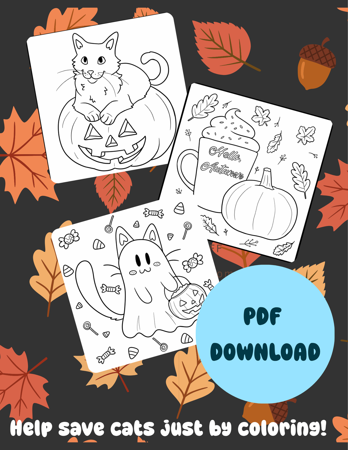 The Chatty Cat Cafe Coloring Book - Autumn/Halloween Edition