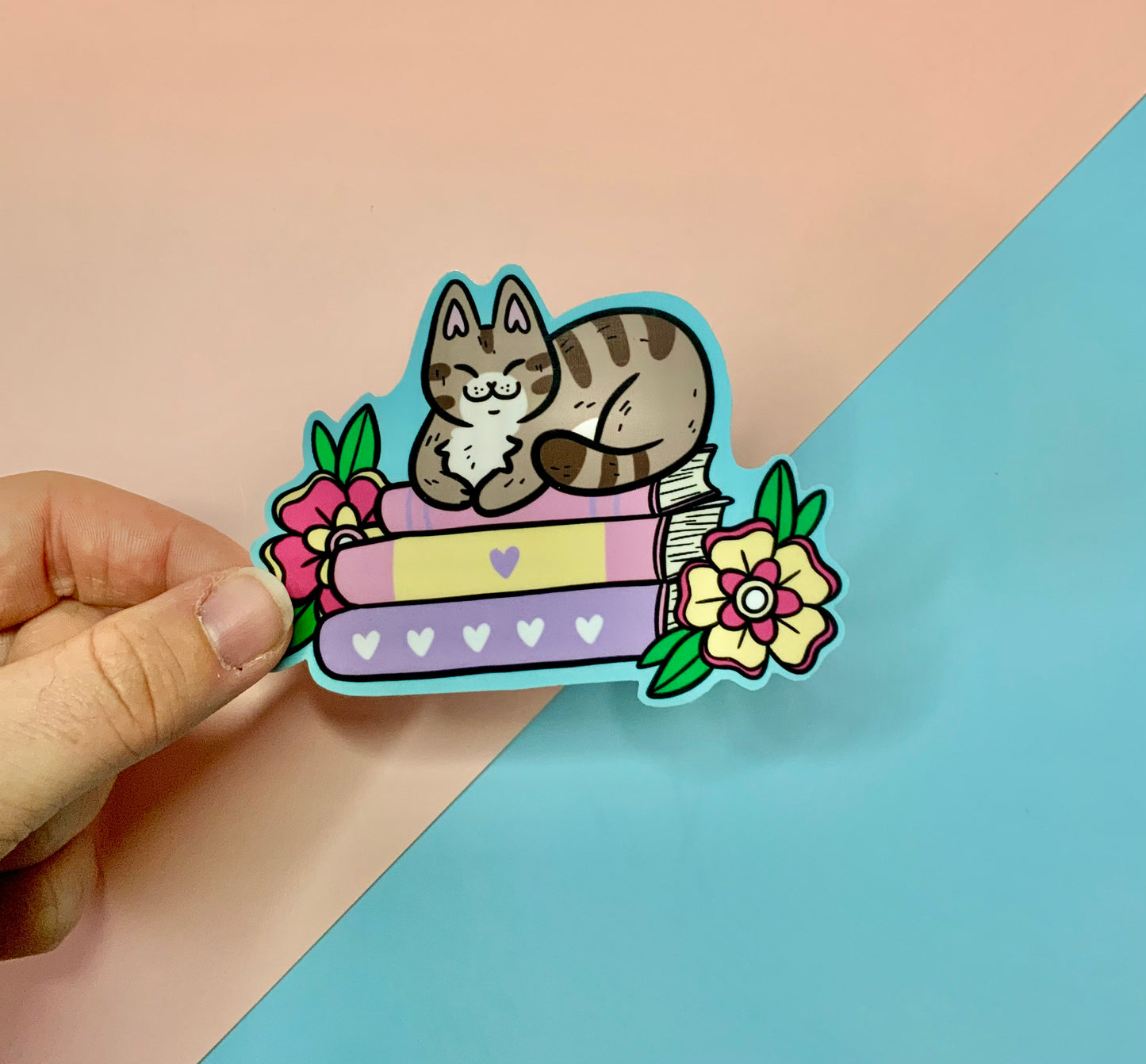 Bookish Kitty - Gloss Sticker