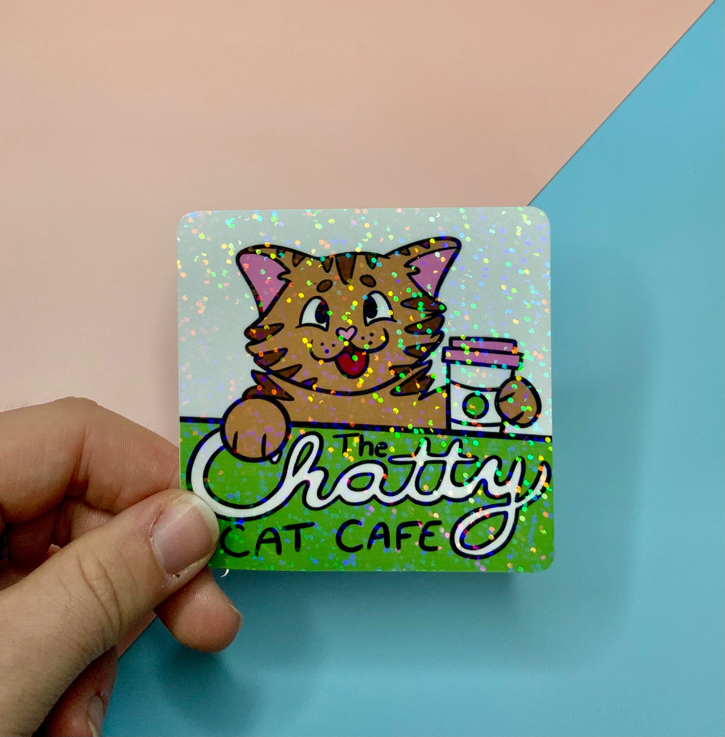 The Chatty Cat Cafe - Holographic Sticker