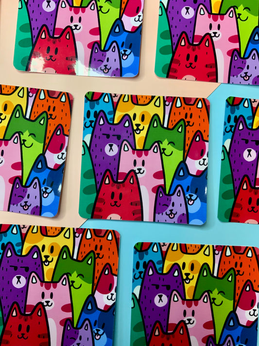 Colorful Kitties - Gloss Sticker