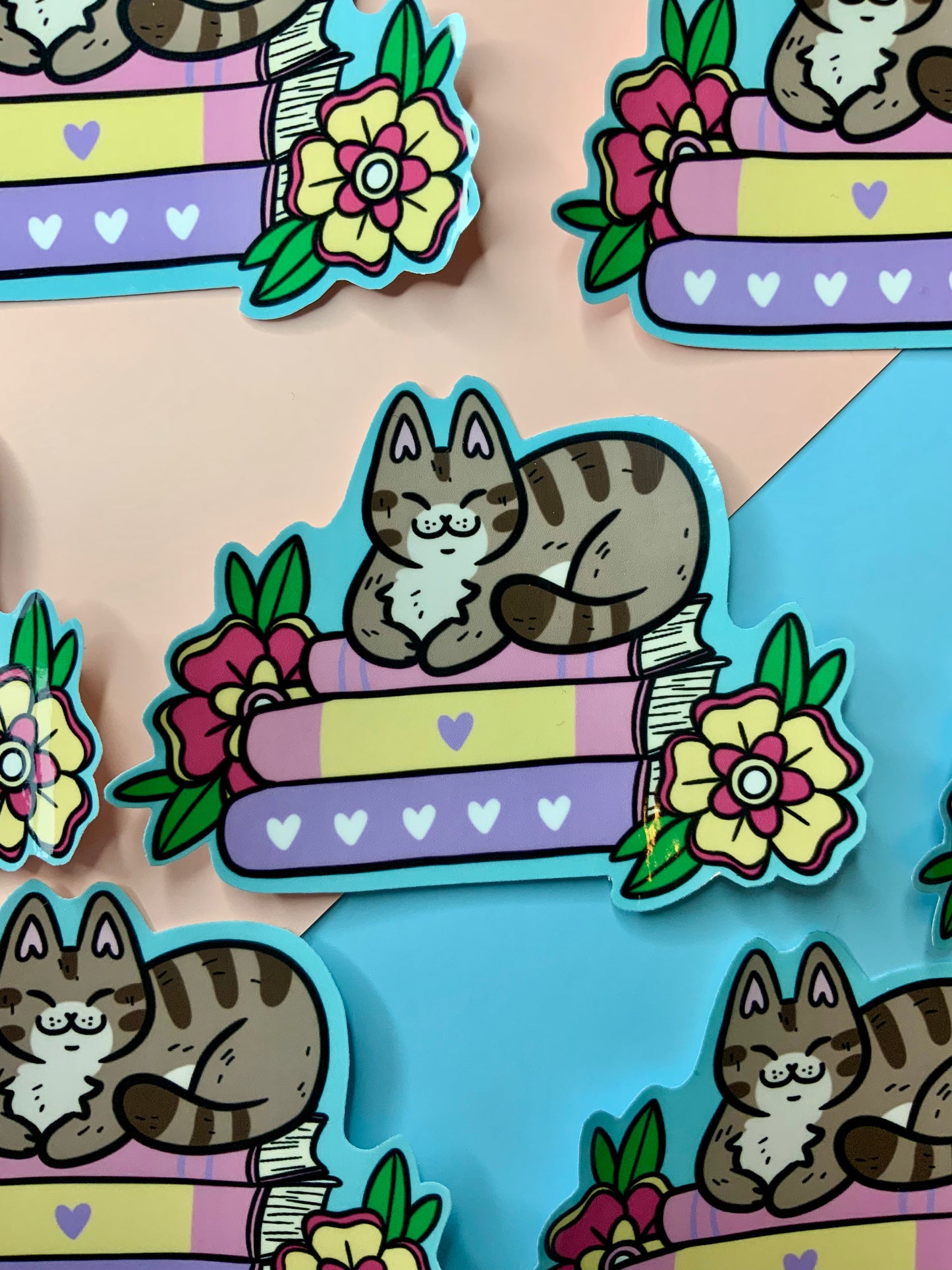 Bookish Kitty - Gloss Sticker