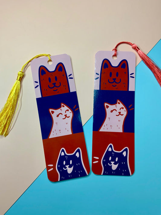 Colorblock Kitty Bookmark