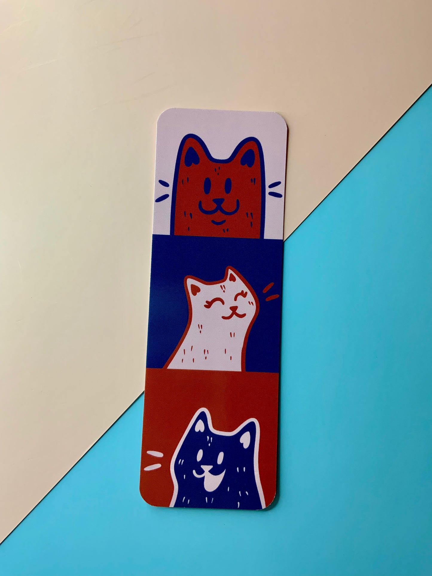 Colorblock Kitty Bookmark