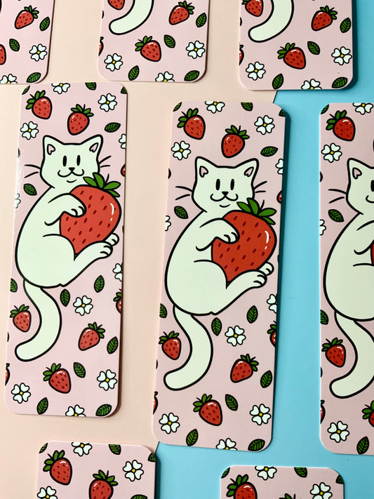 Strawberry Kitty Bookmark